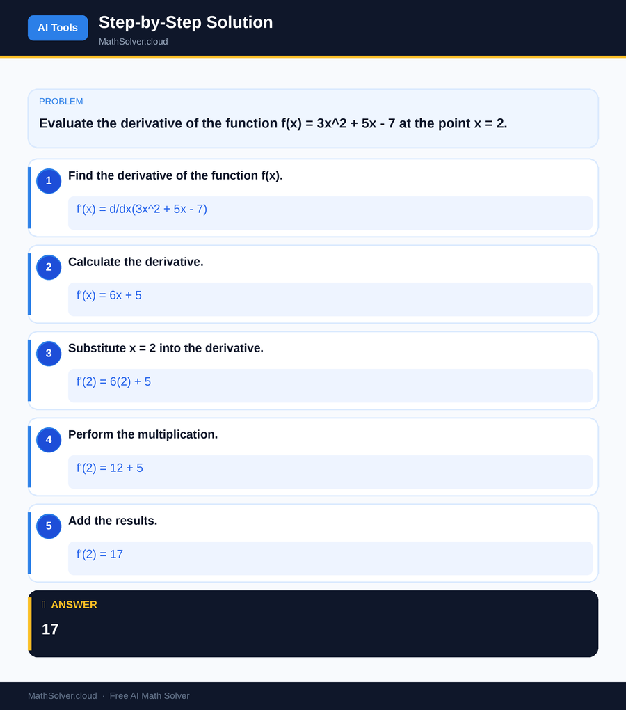 MathSolver solving example 1 — AI Tools & Comparison