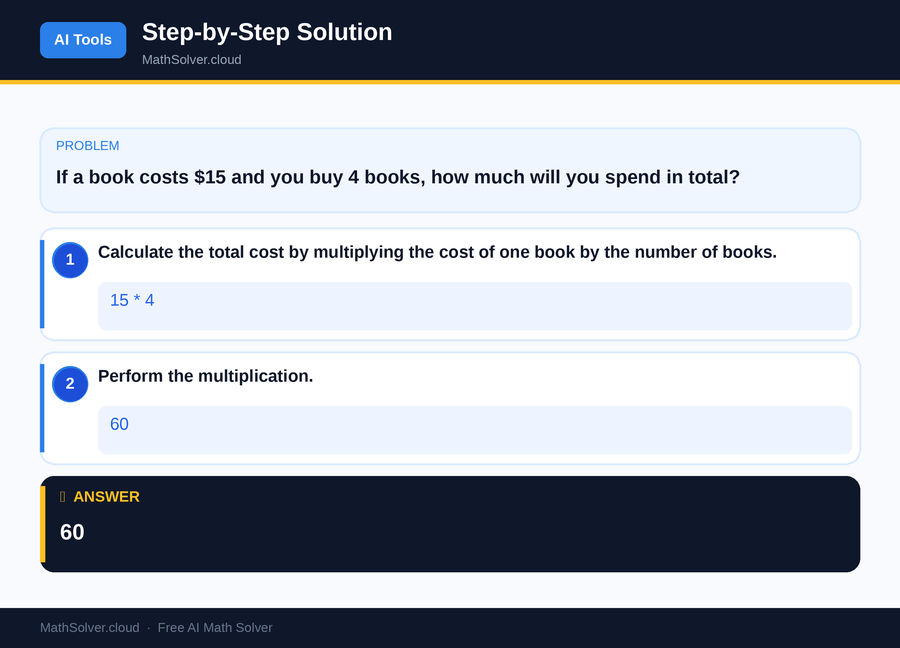 MathSolver solving example 1 — AI Tools & Comparison