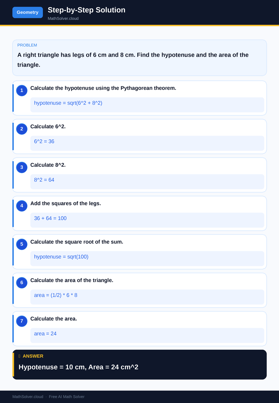 MathSolver solving example 2 — Geometry