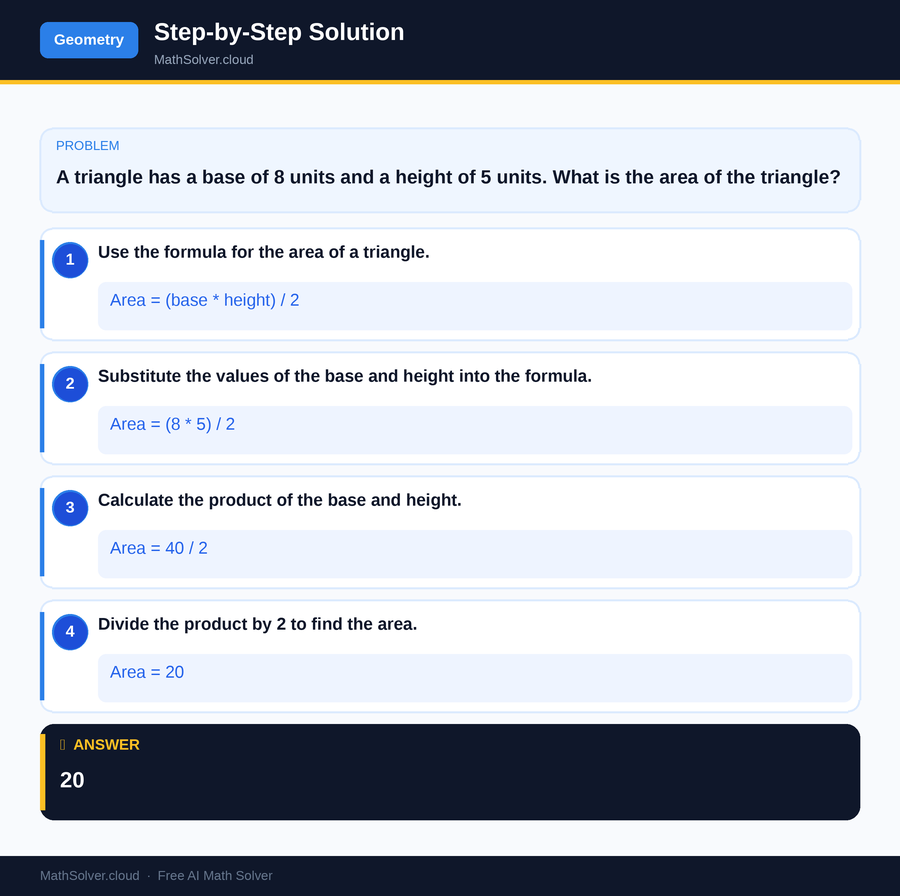 MathSolver solving example 1 — Geometry