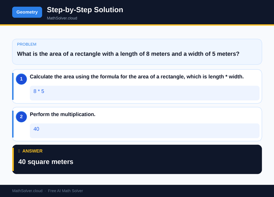 MathSolver solving example 1 — Geometry