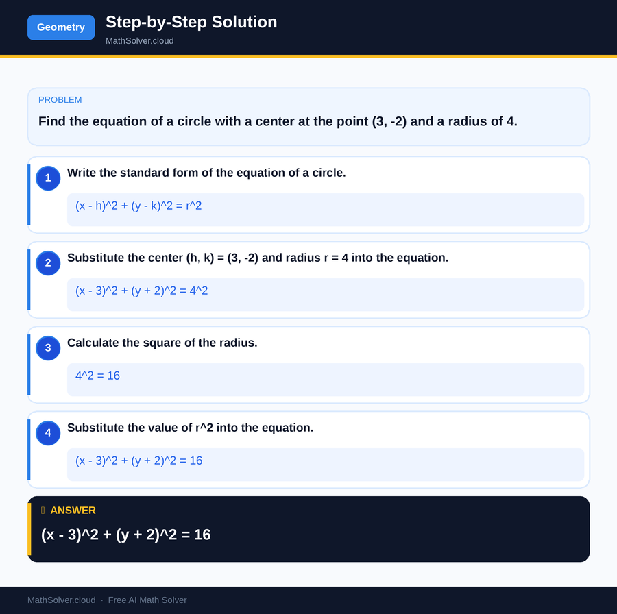 MathSolver solving example 1 — Geometry