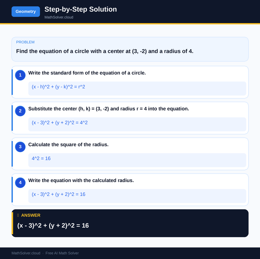 MathSolver solving example 1 — Geometry