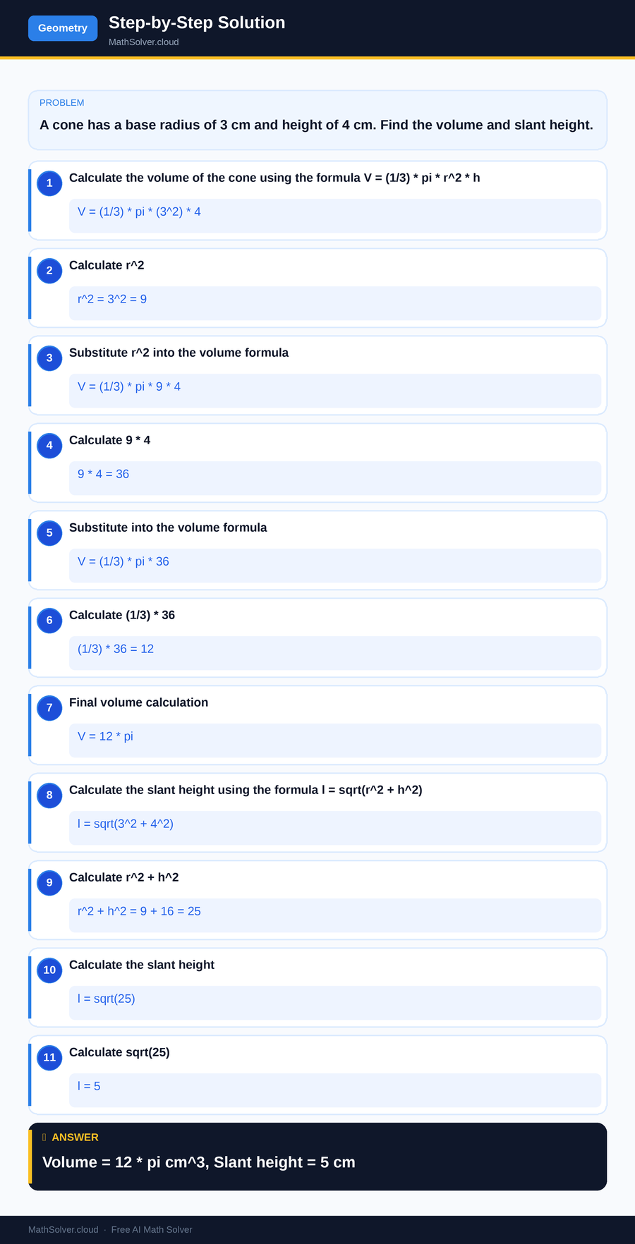 MathSolver solving example 2 — Geometry