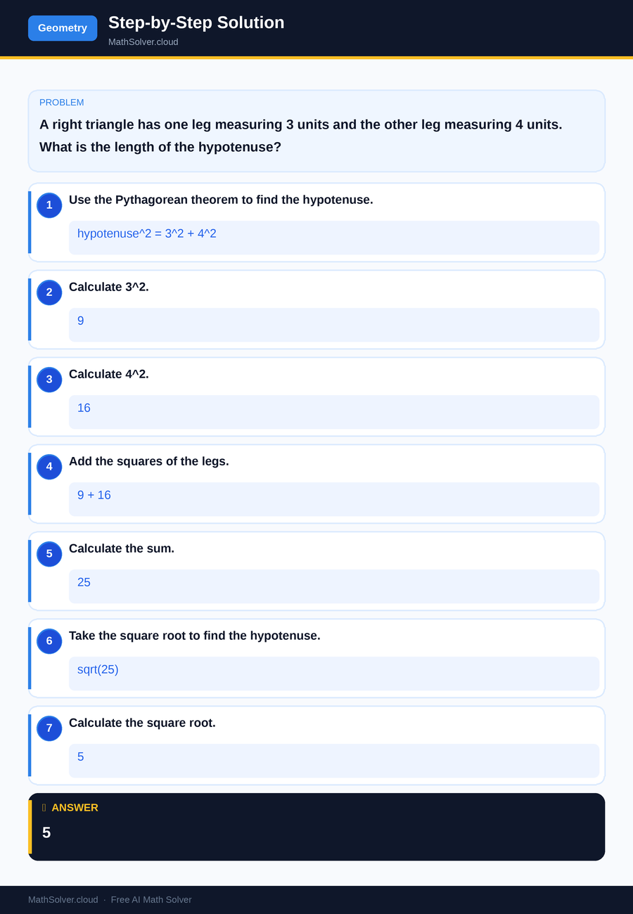 MathSolver solving example 1 — Geometry