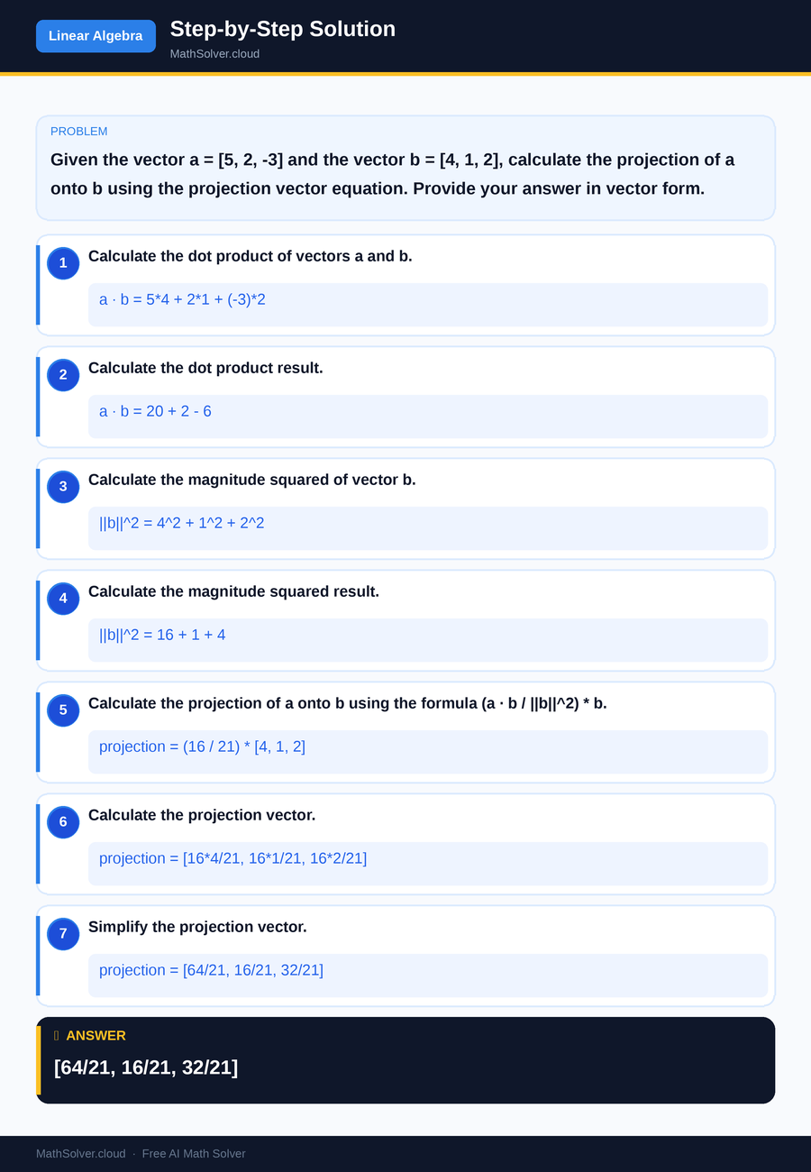 MathSolver solving example 2 — Matrix & Linear Algebra