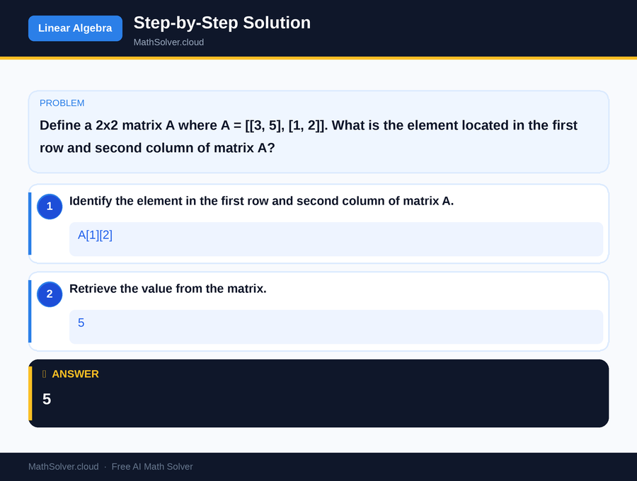 MathSolver solving example 1 — Matrix & Linear Algebra