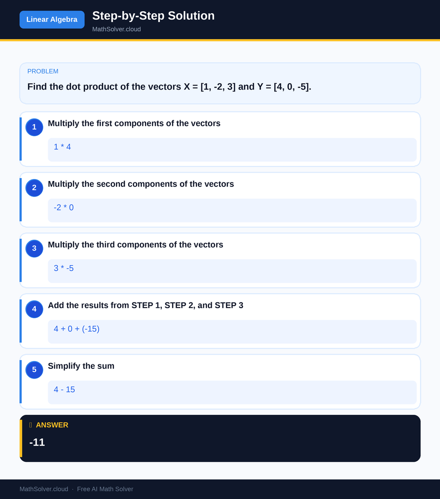 MathSolver solving example 2 — Matrix & Linear Algebra