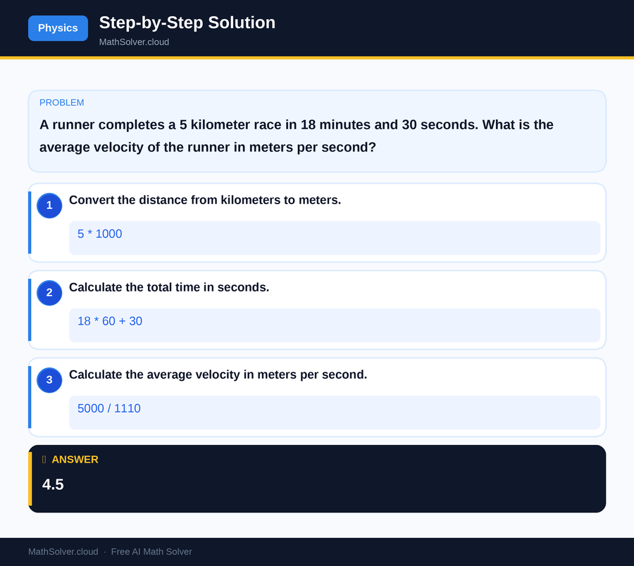 MathSolver solving example 2 — Physics & Formulas