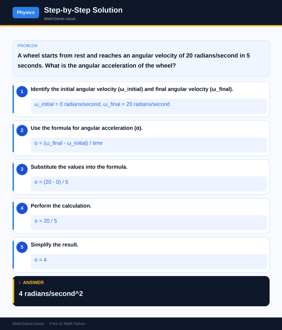 MathSolver solving example 1 — Physics & Formulas