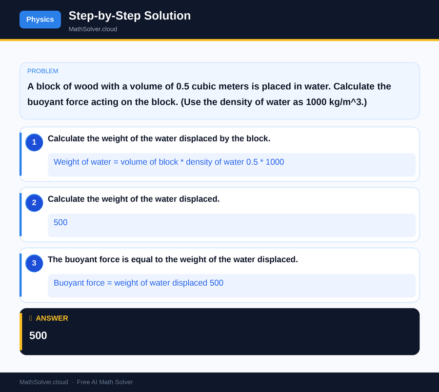 MathSolver solving example 1 — Physics & Formulas
