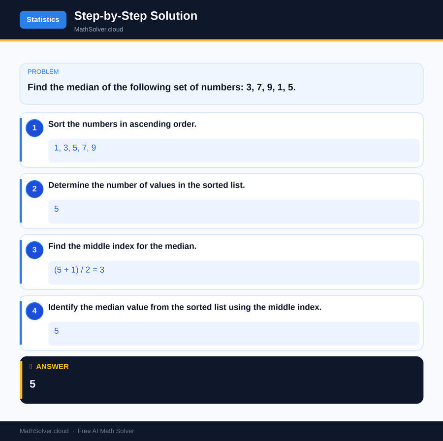 MathSolver solving example 1 — Statistics & Probability
