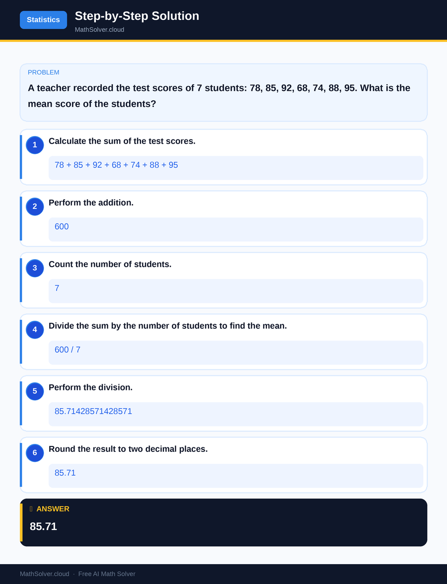 MathSolver solving example 2 — Statistics & Probability