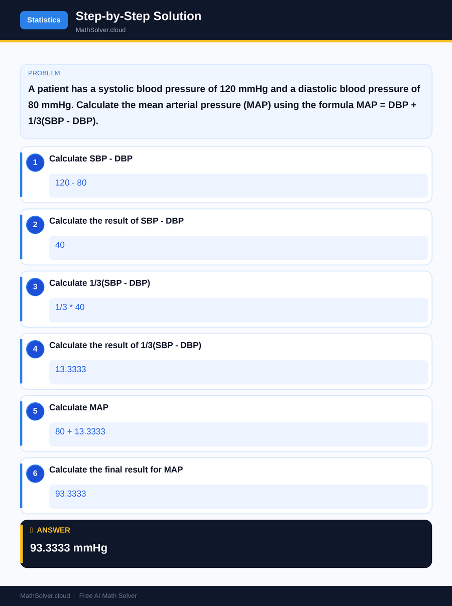 MathSolver solving example 1 — Statistics & Probability