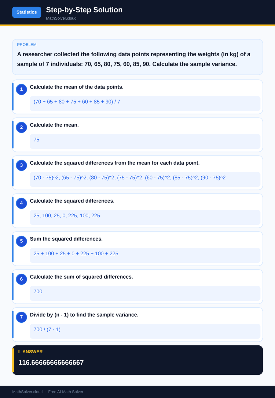 MathSolver solving example 2 — Statistics & Probability