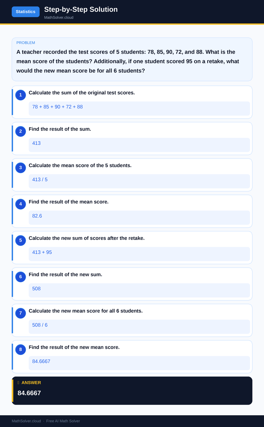 MathSolver solving example 2 — Statistics & Probability