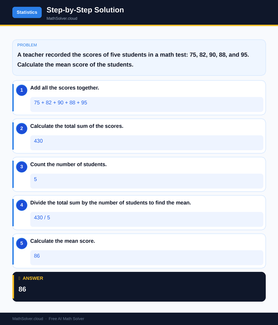 MathSolver solving example 2 — Statistics & Probability