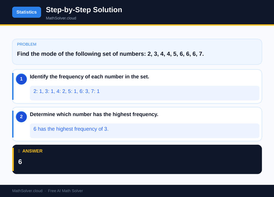 MathSolver solving example 1 — Statistics & Probability