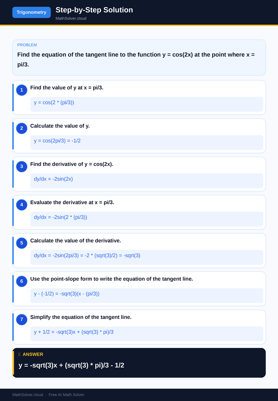 MathSolver solving example 2 — Trigonometry