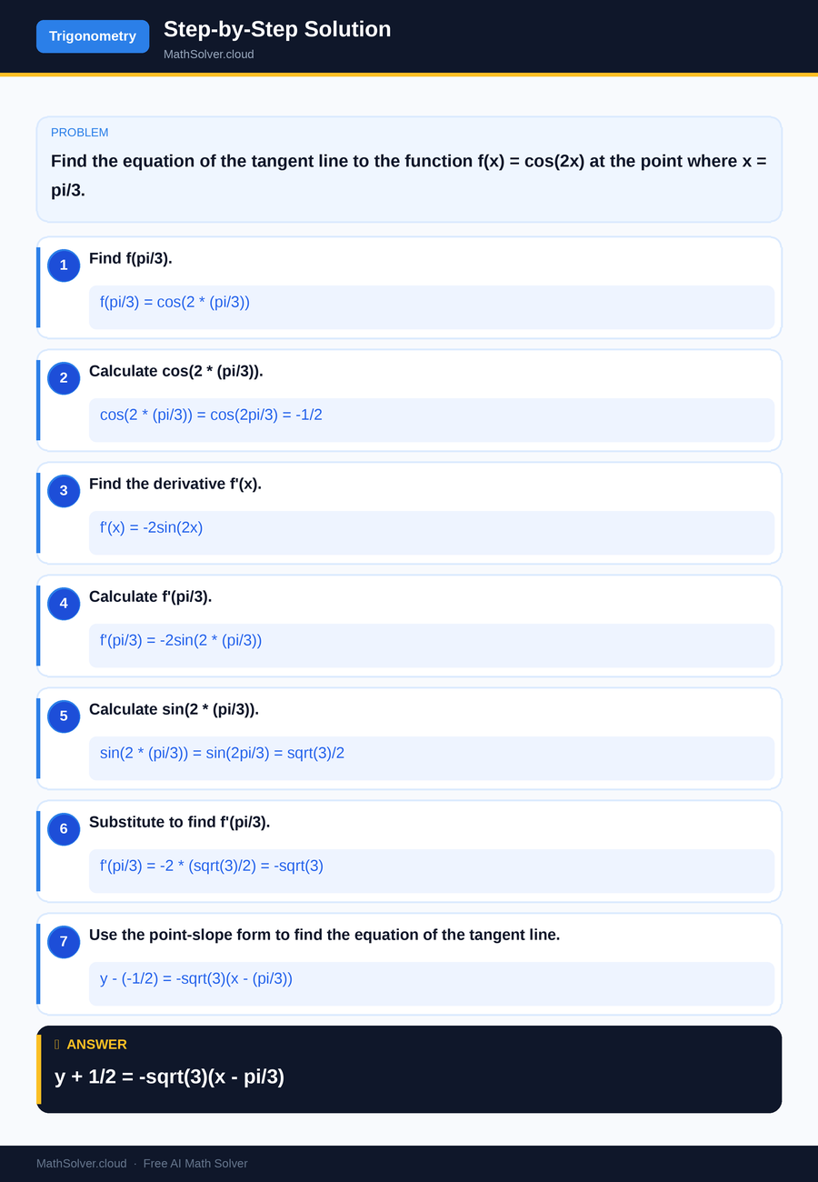 MathSolver solving example 2 — Trigonometry