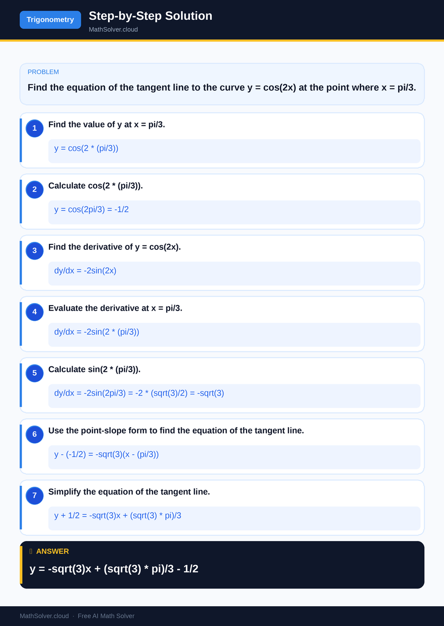 MathSolver solving example 2 — Trigonometry