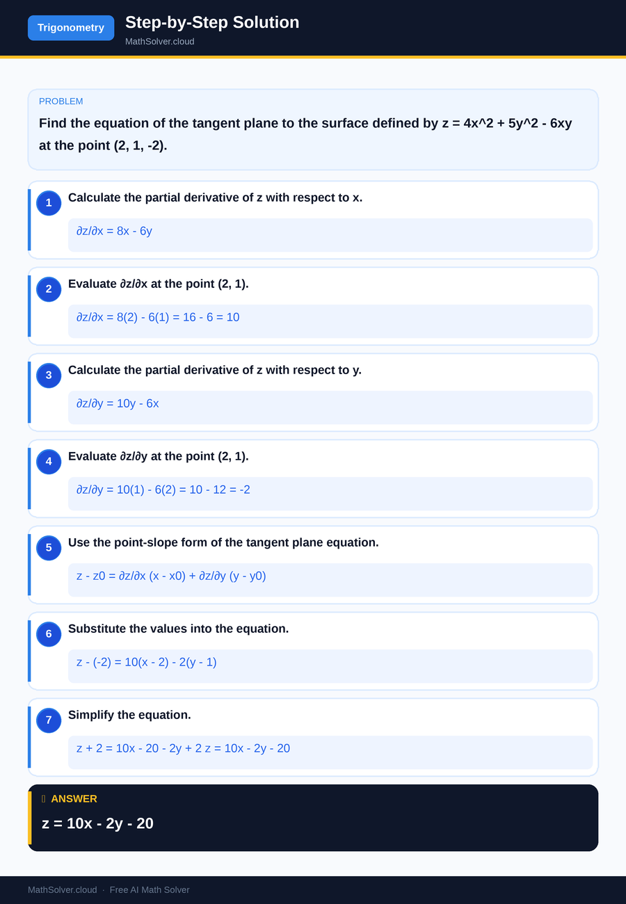 MathSolver solving example 2 — Trigonometry