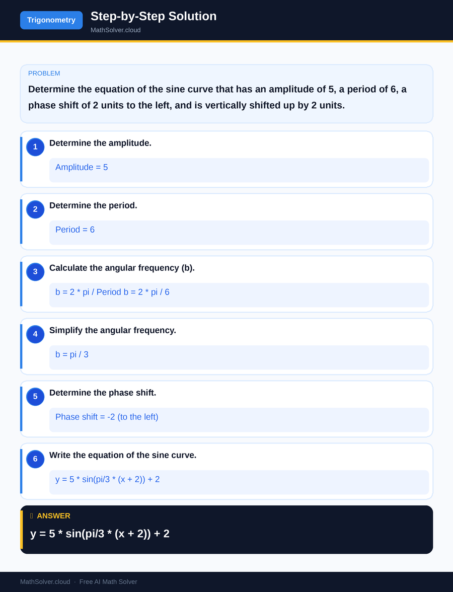MathSolver solving example 2 — Trigonometry