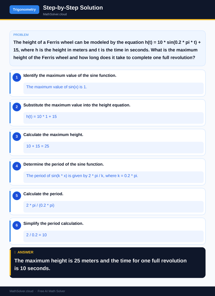 MathSolver solving example 2 — Trigonometry