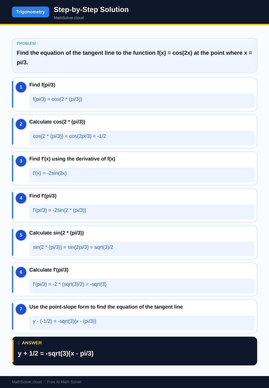 MathSolver solving example 2 — Trigonometry