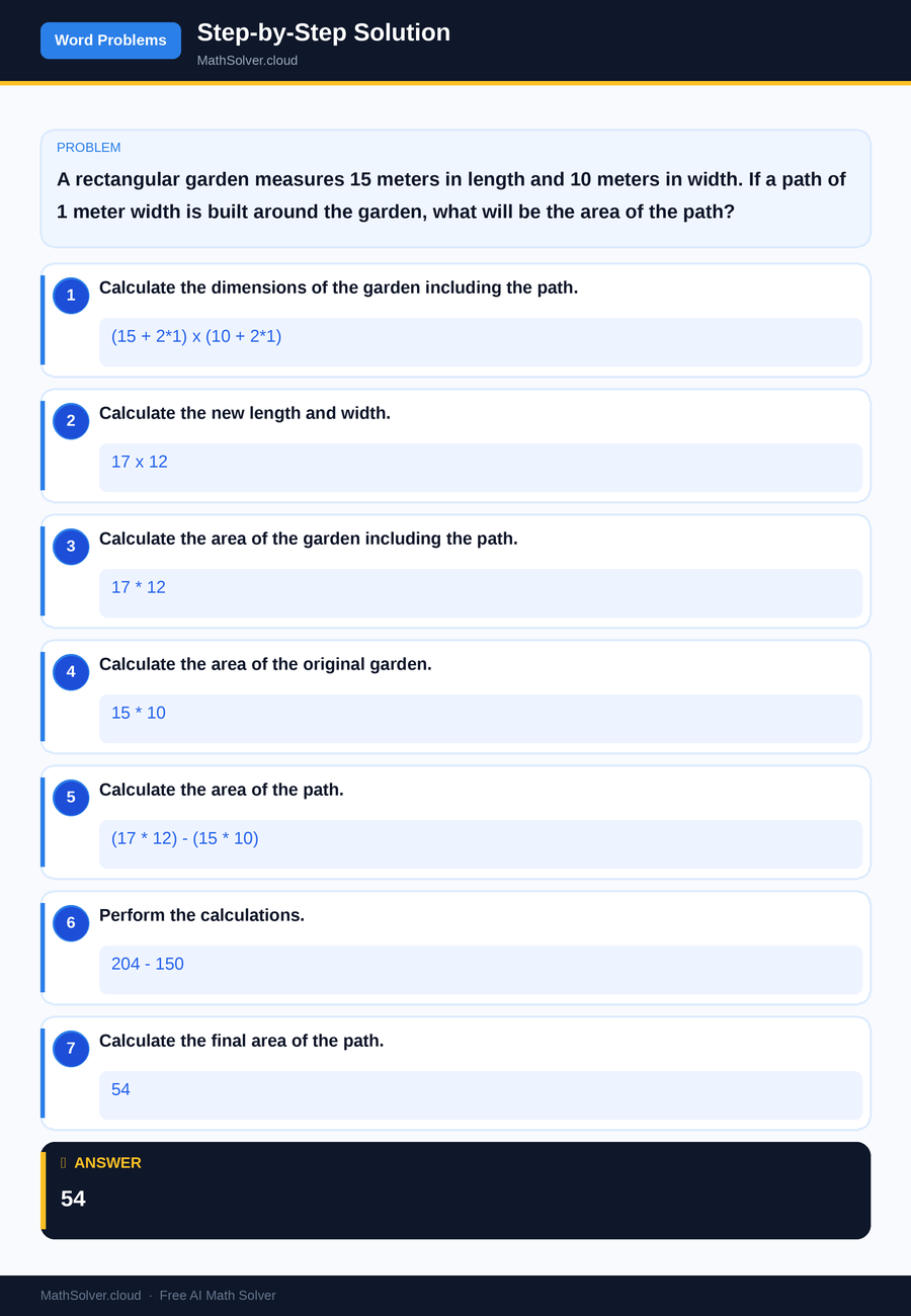 MathSolver solving example 2 — Word Problems & Homework